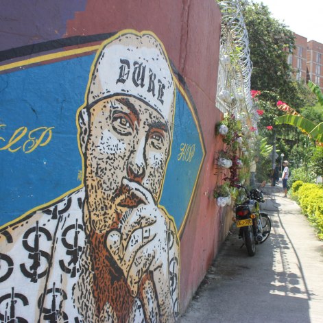 Murdered hip hop artist "El Duke" is memorialized with a mural in Comuna 13.
